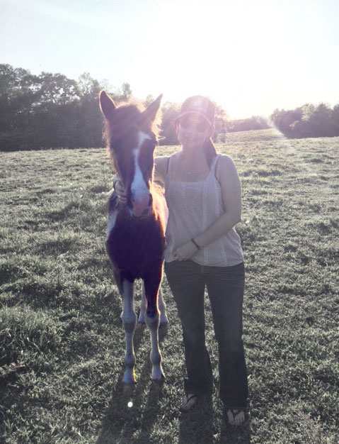 Julie and Baby Horse “AK” in Catherine, Alabama